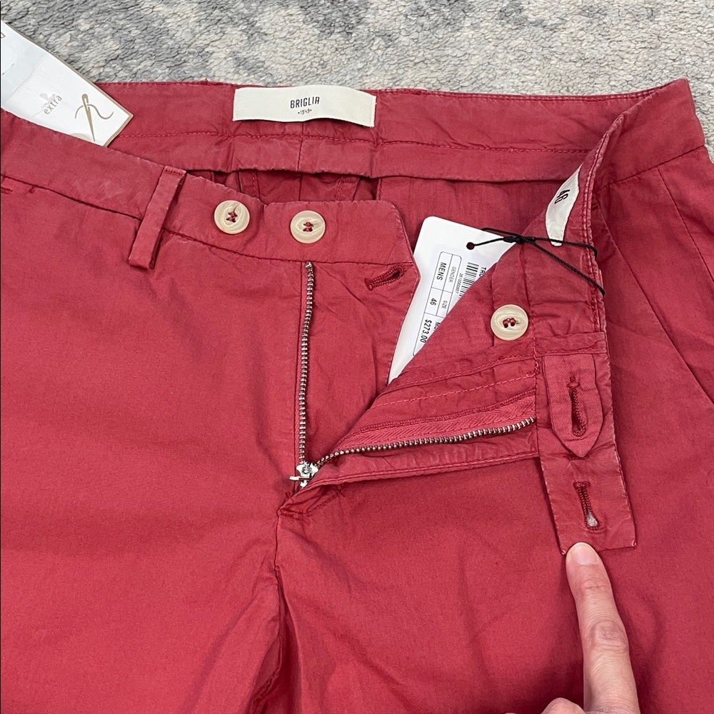 NWT Briglia 1949 Italian Tailored Chino Pants Faded Red Terracotta - Picture 6 of 16